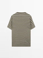 T-shirt à rayures coton et lin