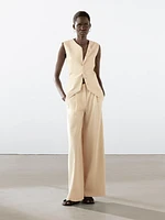 Gilet tailleur en lin mélangé
