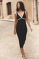 CONTRAST TRIM DRESS