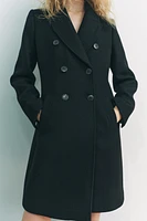 DOUBLE BREASTED WOOL BLEND COAT