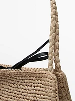 Natural raffia bucket bag