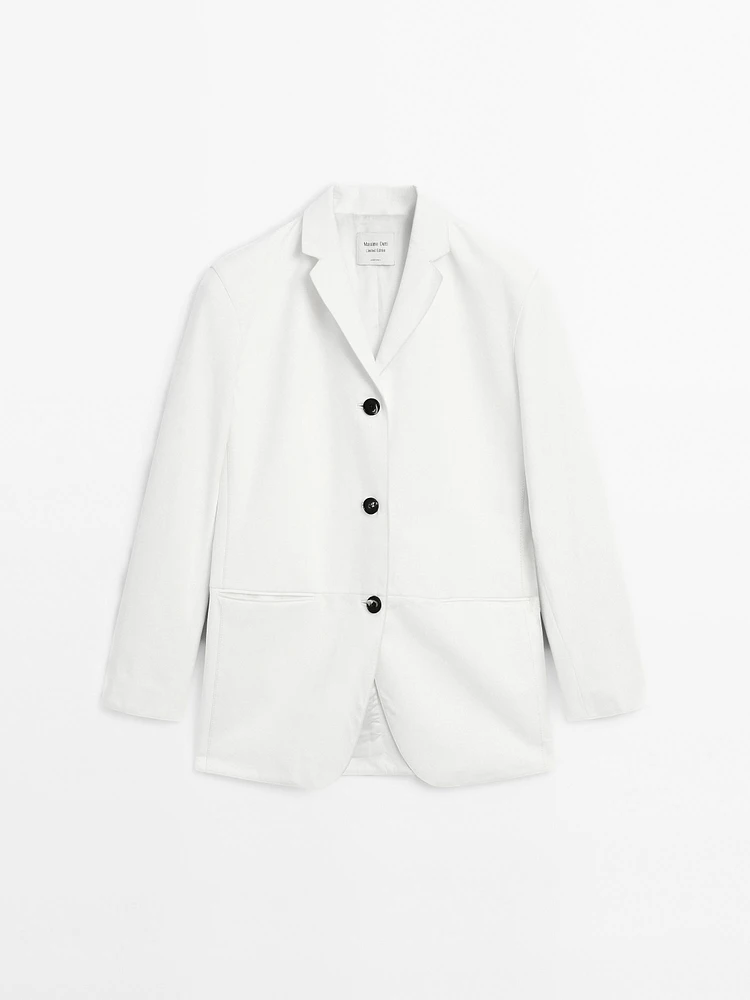 Blazer long en cuir et daim - Limited Edition