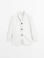 Blazer long en cuir et daim - Limited Edition