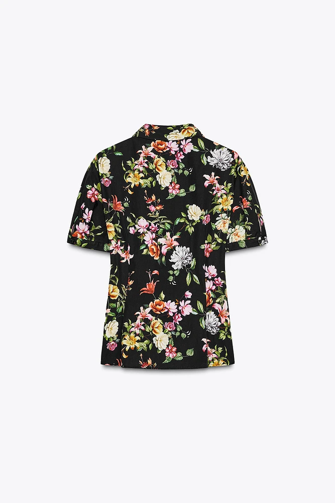 TOP EN POPELINE À IMPRIMÉ FLORAL
