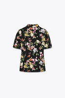 TOP EN POPELINE À IMPRIMÉ FLORAL