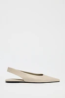LEATHER SLINGBACK BALLET FLATS