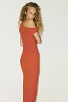 DRAPED MIDI DRESS