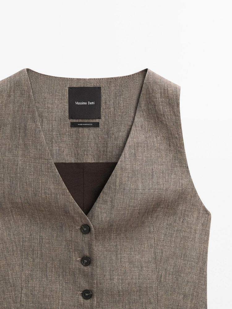 Gilet tailleur 100 % lin