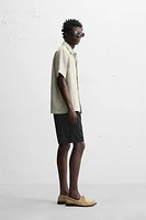 COTTON - LINEN BERMUDA SHORTS