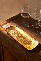 GOLD GLASS RECTANGLE SERVING DISH