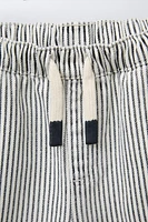 TWILL STRIPED SHORTS WITH LABEL