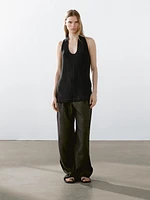 Open back halter top
