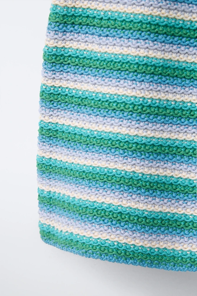 STRIPED KNIT SKIRT