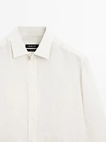 Chemise lin regular à rayures