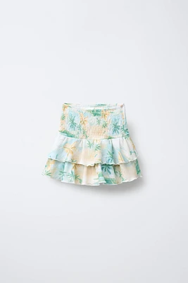 TEXTURED PALM TREE SKORT