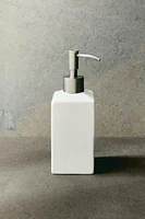 WHITE EARTHENWARE SOAP DISPENSER