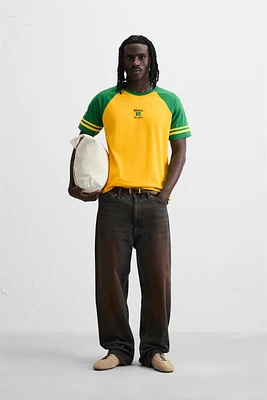 T-SHIRT COLOR BLOCK BRODÉ