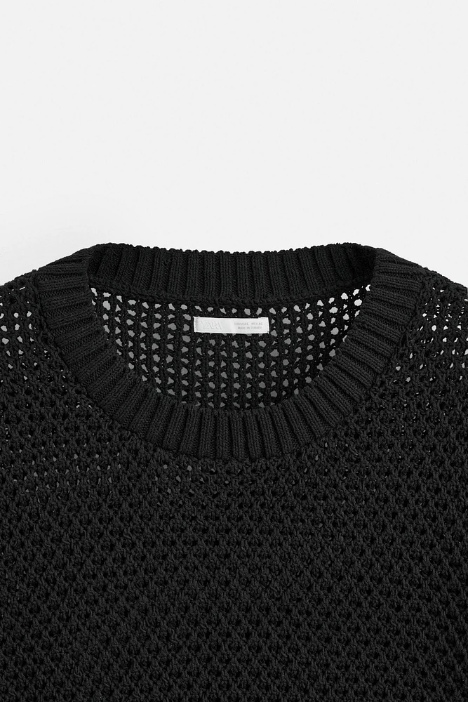 STRUCTURED OPENWORK SWEATER