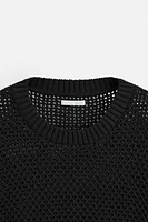 STRUCTURED OPENWORK SWEATER