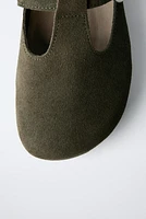 SPLIT LEATHER CLOGS