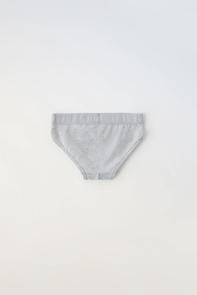 6-14 YEARS/ THREE-PACK OF TEXT UNDERWEAR