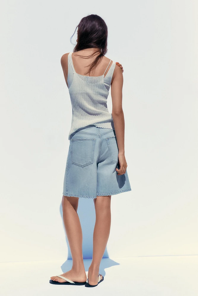 TRF A-LINE MID-RISE DENIM SHORTS