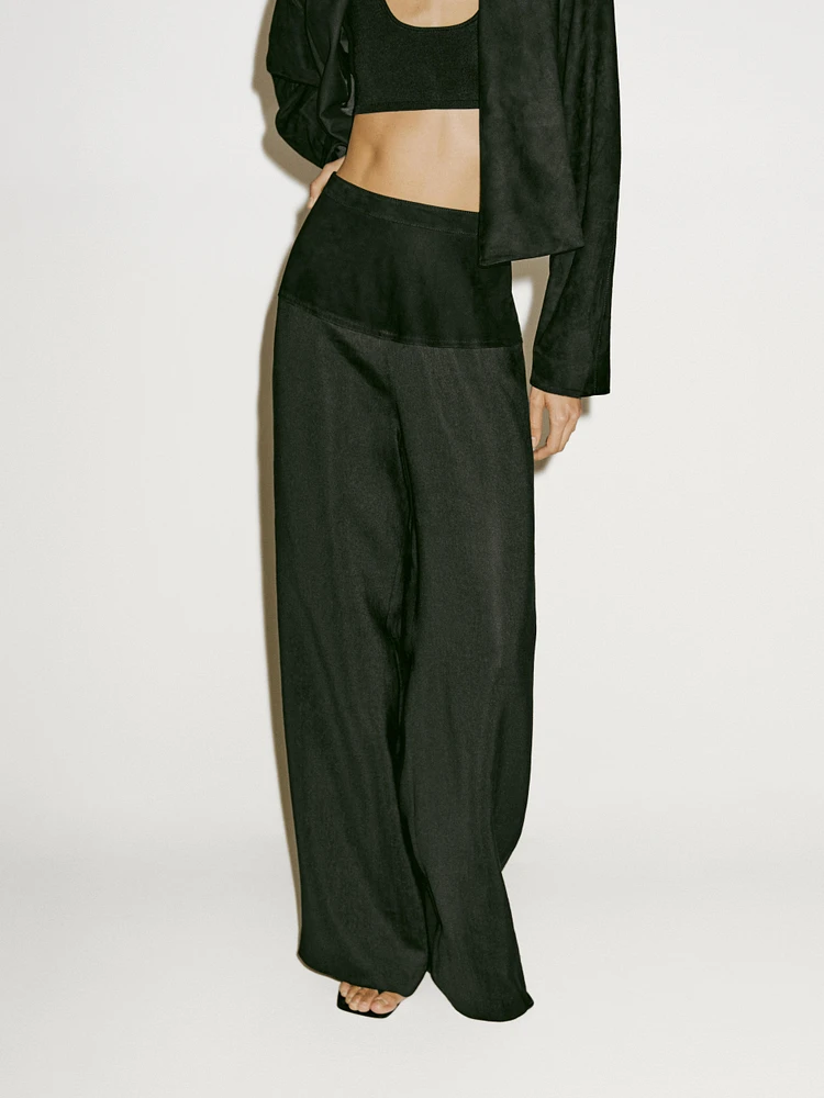 Pantalon fluide avec ceinture large en cuir - Limited Edition