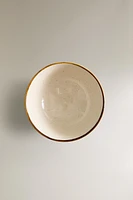 PORCELAIN MINI BOWL WITH ANTIQUE FINISH RIM