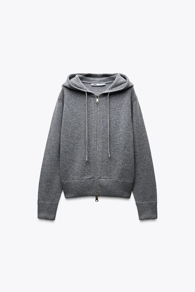 100% WOOL HOODED JACKET