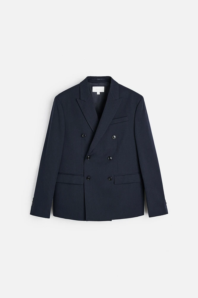 DOUBLE BREASTED PINSTRIPE SUIT JACKET