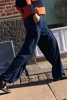 DOUBLE WAIST WIDE LEG PANTS