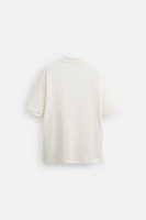 RIBBED TEXTURED POLO SHIRT