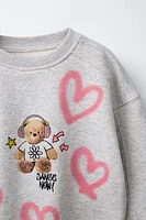 EMBROIDERED BEAR SWEATSHIRT