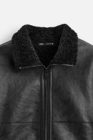 DOUBLE FACED FAUX LEATHER JACKET