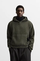 STRUCTURED KNIT TEXTURED SWEATSHIRT