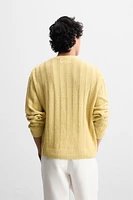 100% LINEN RIBBED SWEATER