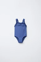 2-6 ANS/ MAILLOT DE BAIN TEXTURÉ À VOLANTS