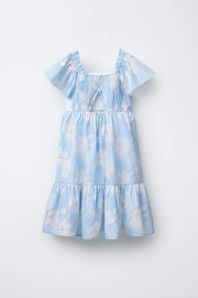 SHIMMERING FLORAL PRINT DRESS