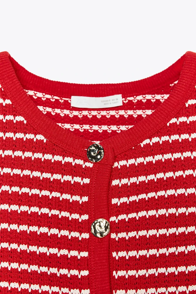 TOP GILET JACQUARD BOUTONS