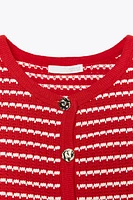 TOP GILET JACQUARD BOUTONS