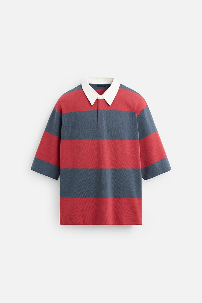 STRIPED KNIT POLO