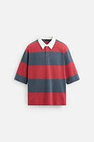 STRIPED KNIT POLO
