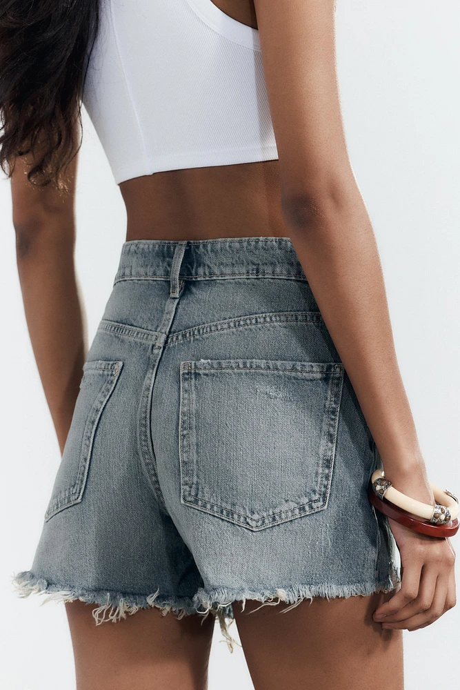 SHORTS EN JEAN TRF TAILLE HAUTE DÉCHIRURES