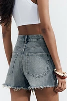 SHORTS EN JEAN TRF TAILLE HAUTE DÉCHIRURES