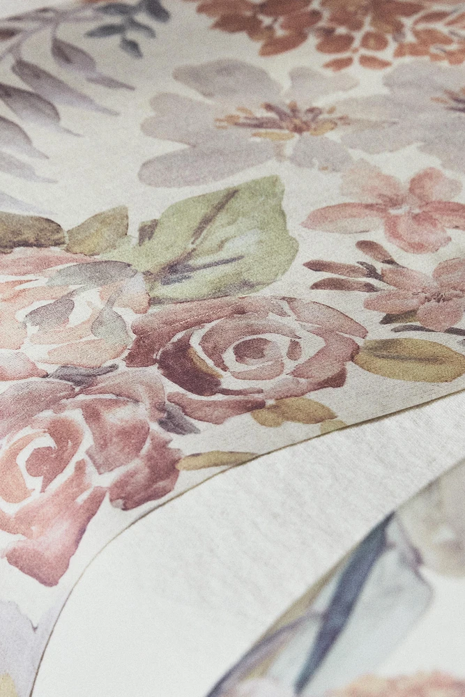 FLORAL PRINT SATEEN FLAT SHEET