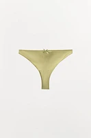 TANGA POINTELLE LACET SATINÉ