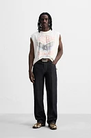 T-SHIRT DÉLAVÉ TANK À IMPRIMÉS