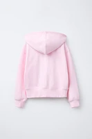 VARSITY ZIP-UP CROPPED HOODIE