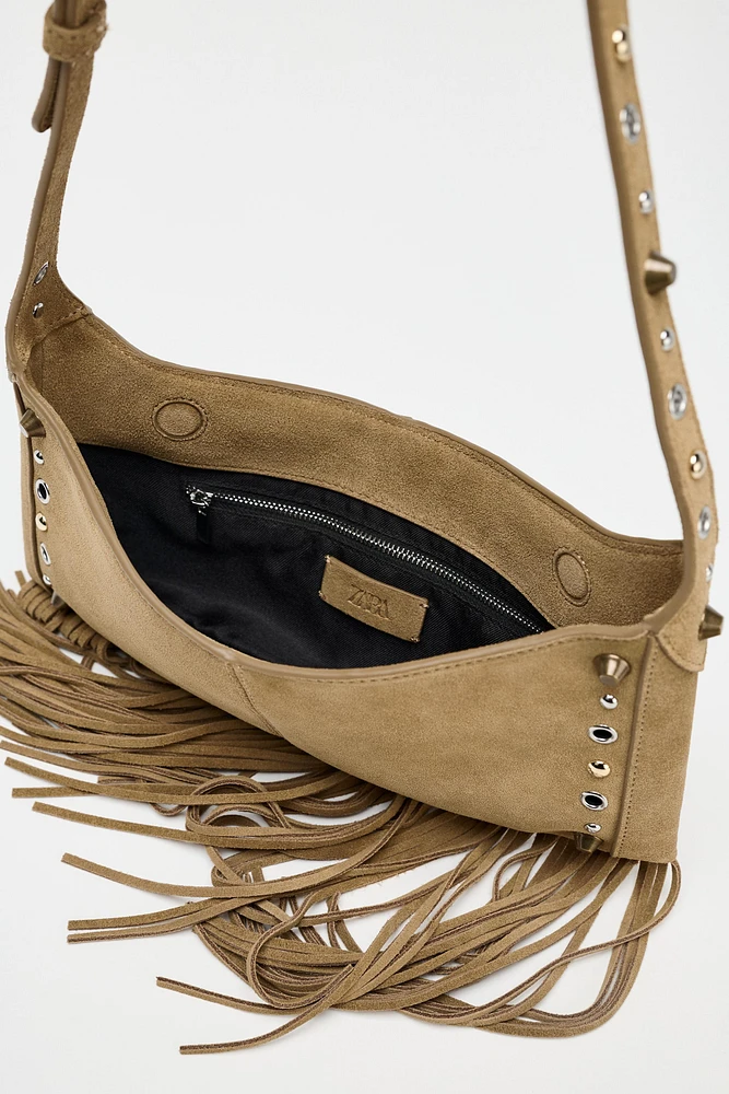 FRINGED SUEDE BAG