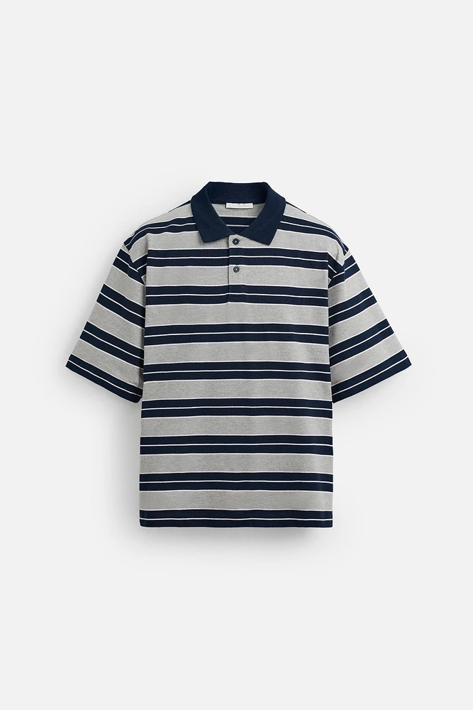 STRIPED RELAXED FIT POLO SHIRT